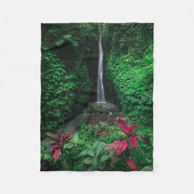 Forests | Leke Leke Waterfalls in Bali Fleece Blanket (Front)
