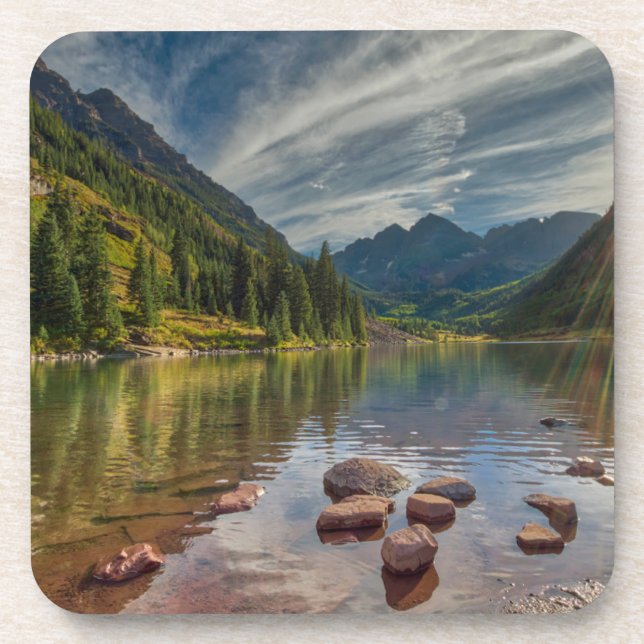 Forests | Maroon Bells Colorado Beverage Coaster (Front)