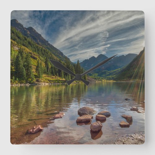 Forests  Maroon Bells Colorado Square Wall Clock
