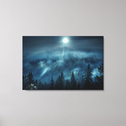 Forests  Moonlit Forest Canvas Print