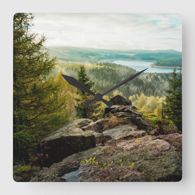 Forests | Ore Mountains Germany Square Wall Clock (Front)