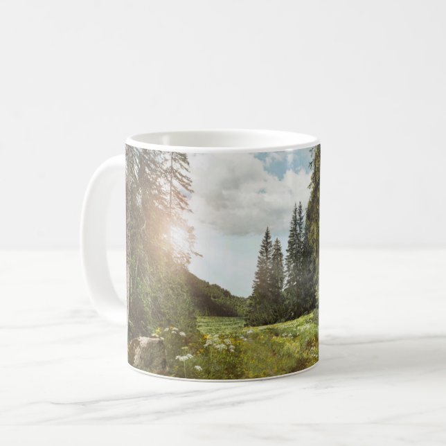 Forests | Sun Peeking Thru Coffee Mug (Front Left)