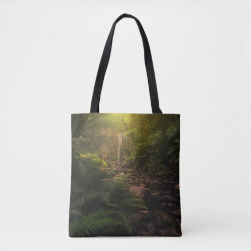 Forests  Sunlight Highlights Waterfall Tote Bag