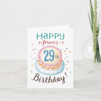Forever 29 Birthday Card by fourwetfeet at Zazzle
