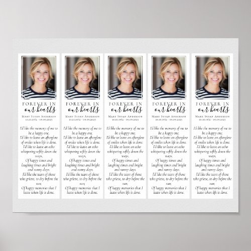 Forever  2x7 DIY Funeral Bookmark Template Poster