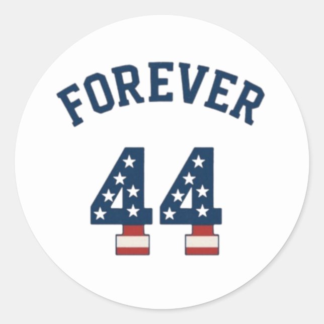 Forever 44 classic round sticker (Front)