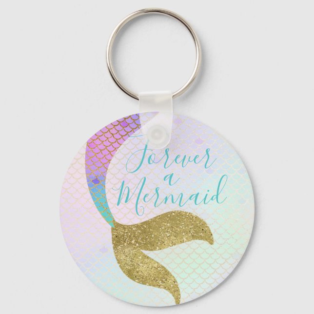 Forever a Mermaid Keychain Party Favor (Front)