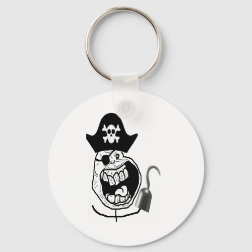 Forever Alone Pirate Comic Face Keychain