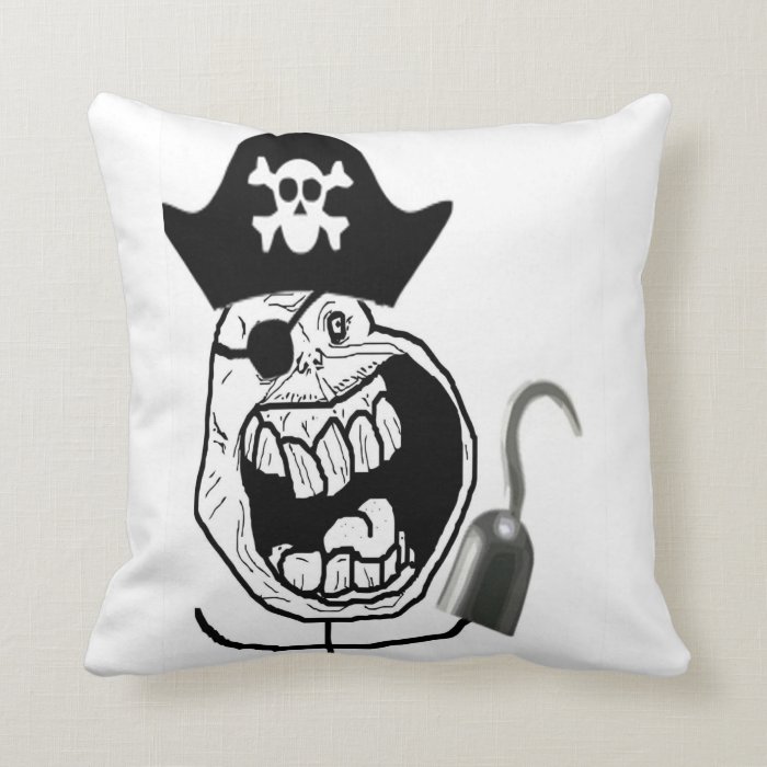 Forever Alone Pirate Comic Face Throw Pillows