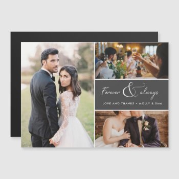 Forever Always 3 Photo Wedding Thank You by stylelily at Zazzle