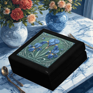 Forever & Always Blue Iris Decorative Sage Green  Gift Box