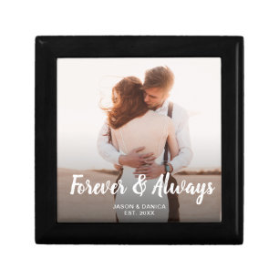 Forever & Always Couple Photo Wedding Personalized Gift Box