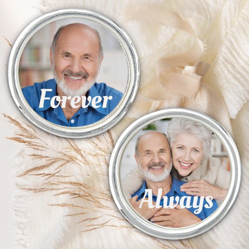 Forever Always Custom 2 Photo Wedding Memorial  Cufflinks