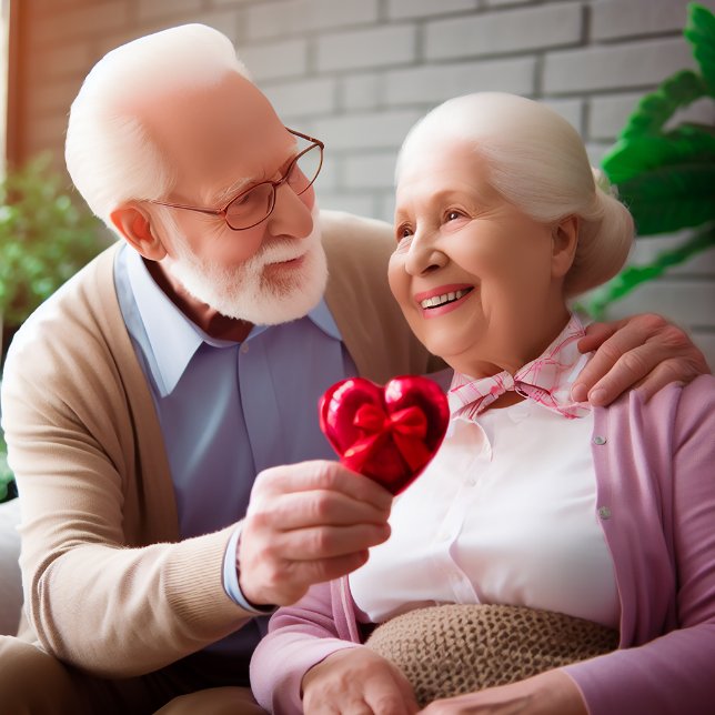 Forever & Always Elderly Couple Valentine Holiday Card