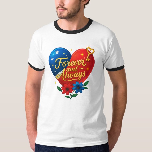 Forever & Always Heart Key T-Shirt | FreeFit (Front)