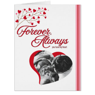 Forever & Always I love You add name photo White Cards