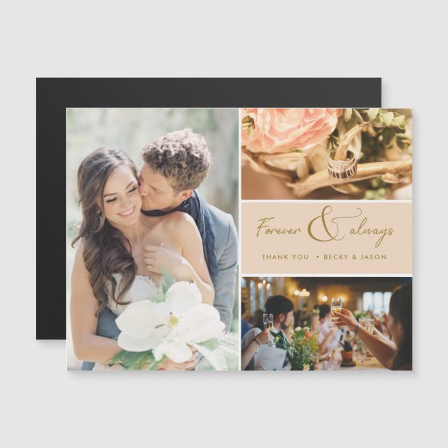 Forever & Always Magnet Photo Wedding Thank You (Front/Back)