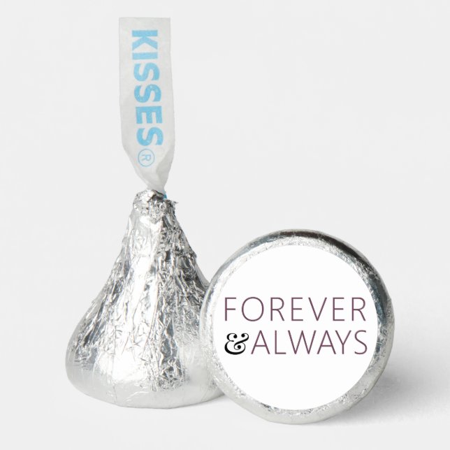 Forever & Always | Modern Fig Purple Wedding Wi Hershey®'s Kisses® (Front)