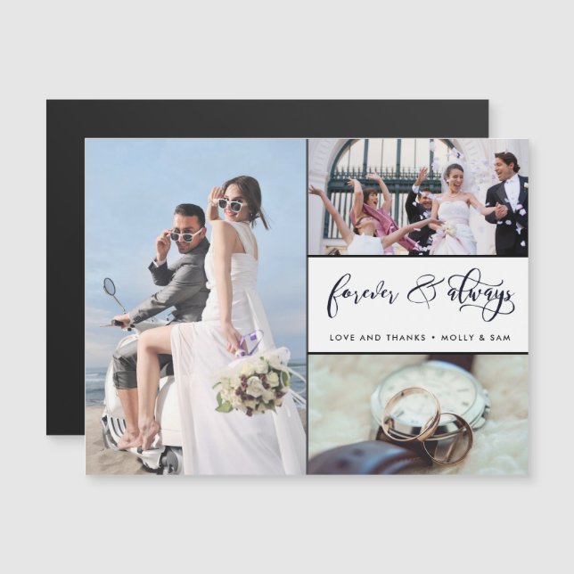 Forever & Always Modern Photo Wedding Thank You (Front/Back)