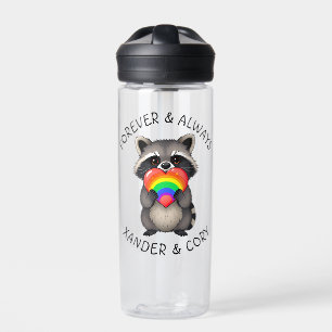 Forever & Always Personalized LGBTQ Raccoon Water Bottle