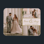 Forever & Always Pink Gold Photo Wedding Thank You Magnet<br><div class="desc">Celebrate your love story with the Forever & Always Pink Gold Photo Wedding Thank You Magnet—a beautiful and lasting way to express your gratitude to family and friends. Designed with an elegant three-photo collage, this magnet lets you showcase your favorite wedding moments, capturing the magic of your special day. The...</div>