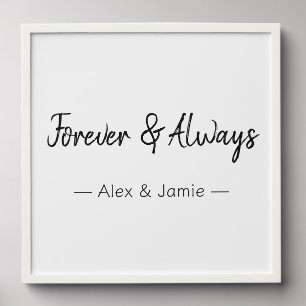 Forever & Always – Romantic Love Quote Peel And Stick Photo Tile