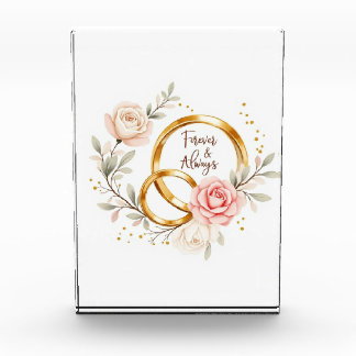 Forever & Always – Romantic Wedding Rings Art Acrylic Award