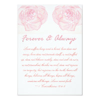 Forever & Always Rose Scripture Wedding Invitation