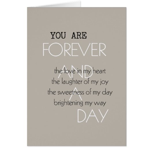 Forever and A Day Poem Cards (Front)