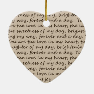 Forever and A Day Poem Ceramic Ornament