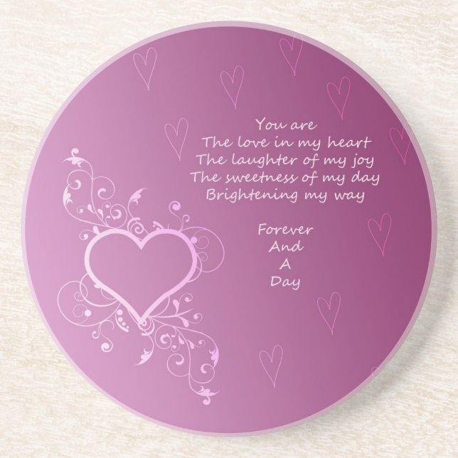 Forever and A Day Poem Drink Coaster (Front)