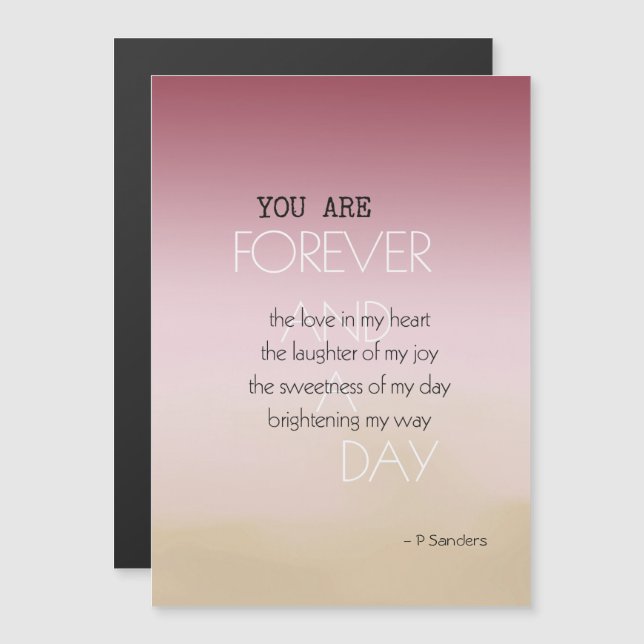 Forever and A Day Poem Pink Cream Ombre   (Front/Back)