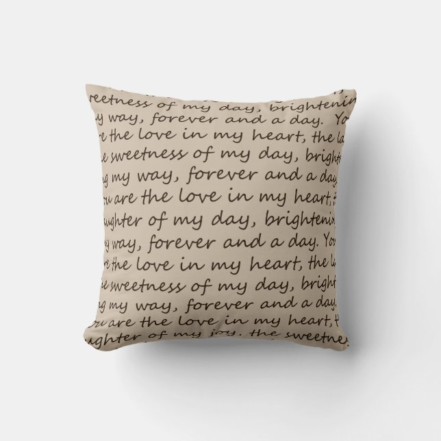 Forever and A Day Poem Throw Pillow (Front)
