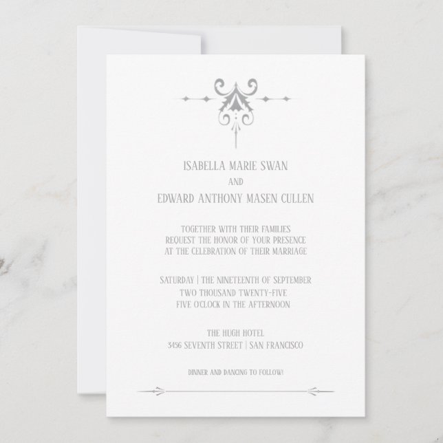 Forever and Always Bella and Edward Wedding Invitation (Front)