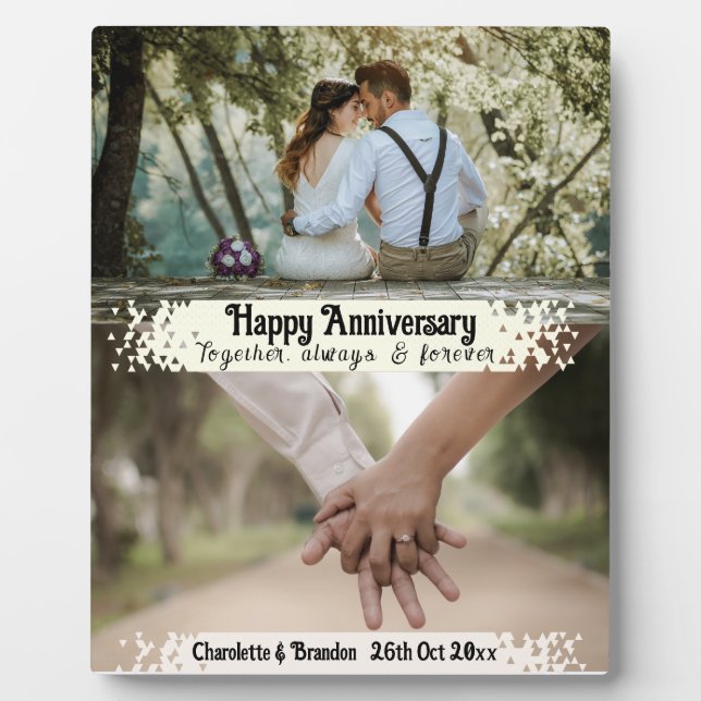 Forever and Always: Happy Anniversary customized Plaque (Front)