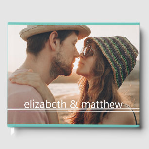 Forever and Always Modern Custom Photo Memorial Guest Book