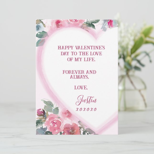 Forever and Always - Valentines Card Personalized (Standing Front)
