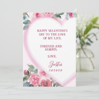 Forever and Always - Valentines Card Personalized