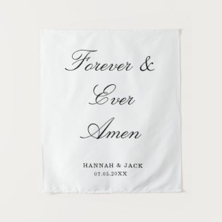 Forever and Ever Amen Wedding Engagement Party Tapestry