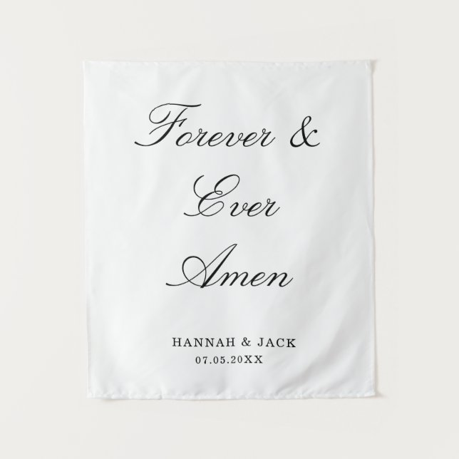 Forever and Ever Amen Wedding Engagement Party Tapestry (Front)