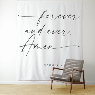 Forever And Ever, Amen Wedding Quote Backdrop