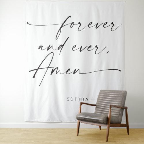 Forever And Ever Amen Wedding Quote Backdrop