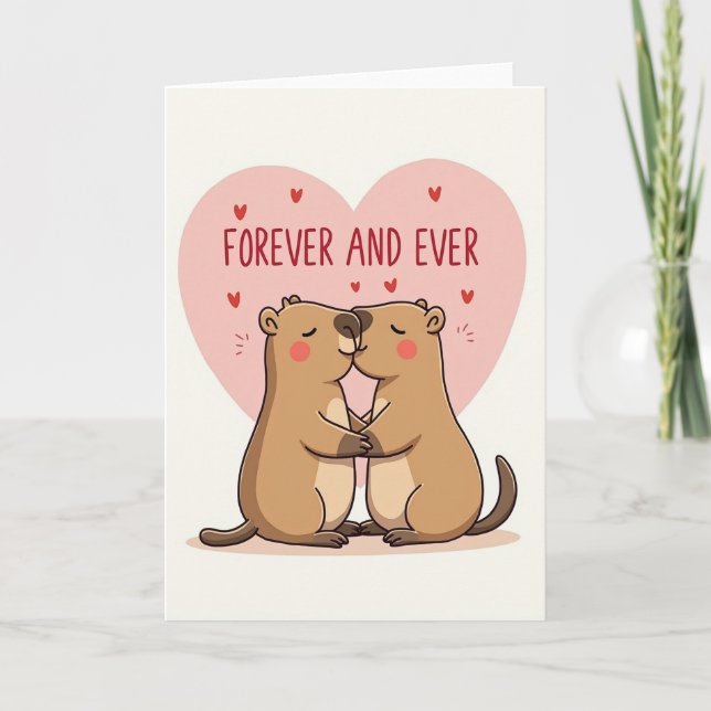 Forever And Ever Groundhog Love Card (Front)