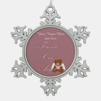 Forever Angel  Pregnancy And Infant Loss  Pink Snowflake Pewter Christmas Ornament by hkimbrell at Zazzle