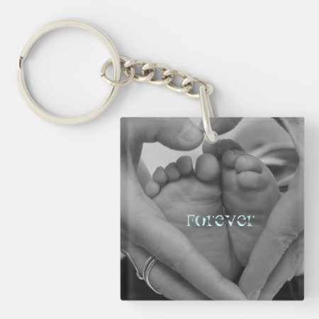 Forever Baby Feet In Our Hearts Keychain