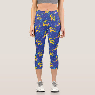 Forever Batman Bat Signal Pattern Capri Leggings