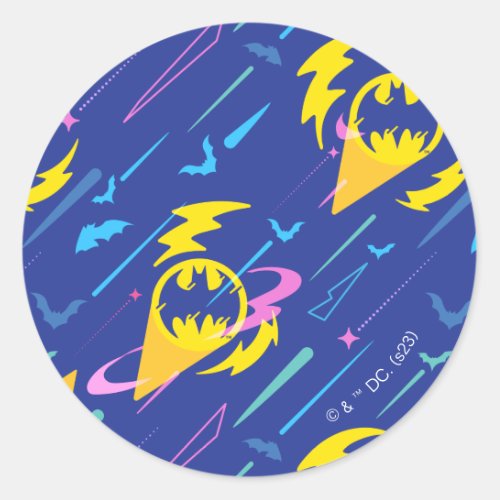 Forever Batman Bat Signal Pattern Classic Round Sticker