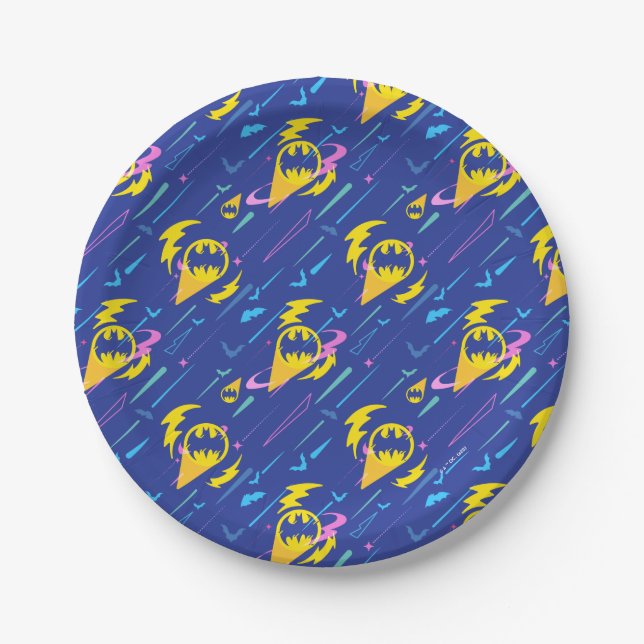 Forever Batman Bat Signal Pattern Paper Plates (Front)