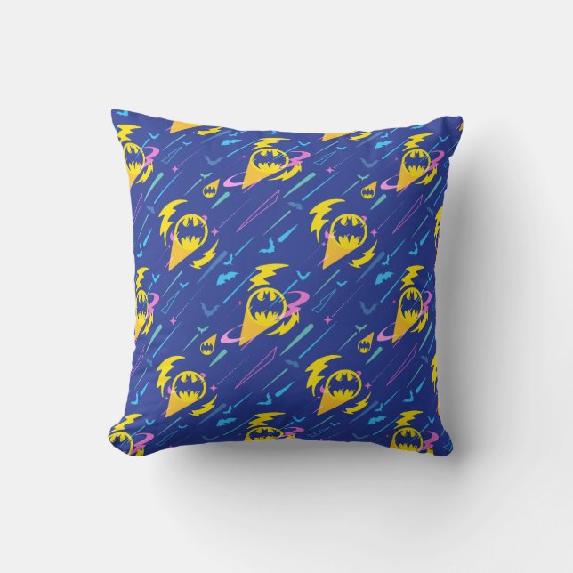 Forever Batman Bat Signal Pattern Throw Pillow (Front)
