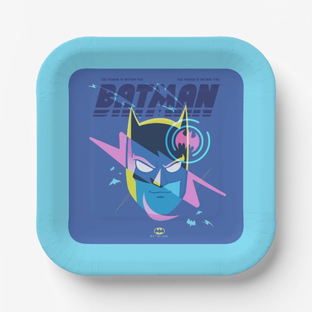 Forever Batman Light Up Head Graphic Paper Plates (Front)